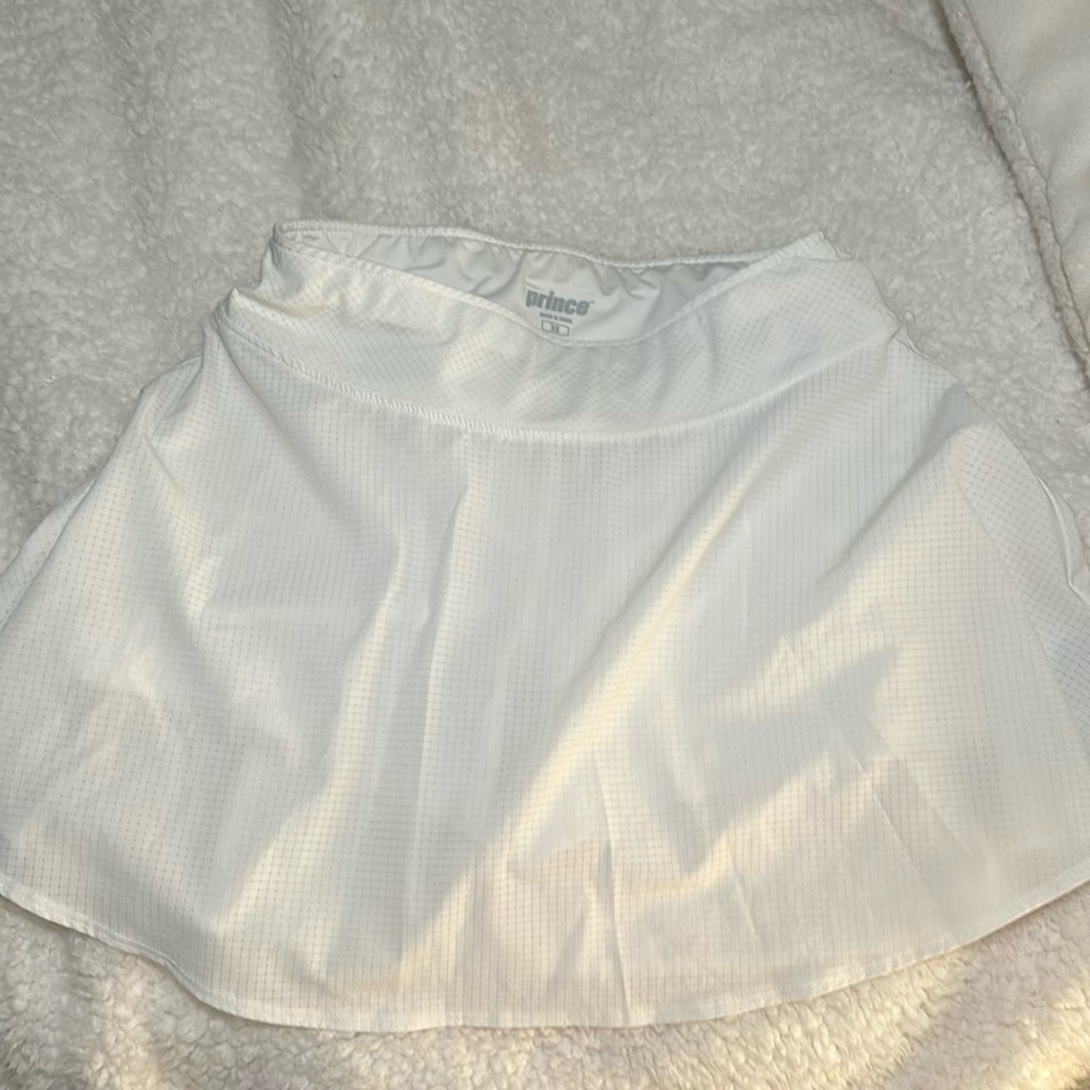 Prince White Mini Skater Skirt for Casual Wear
